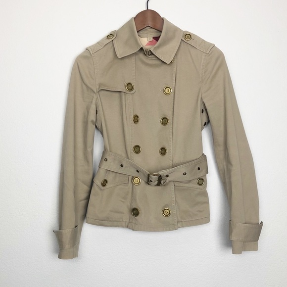 burberry brit short trench coat